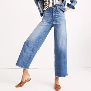Madewell Wide-Leg Crop Jeans in Finney Wash